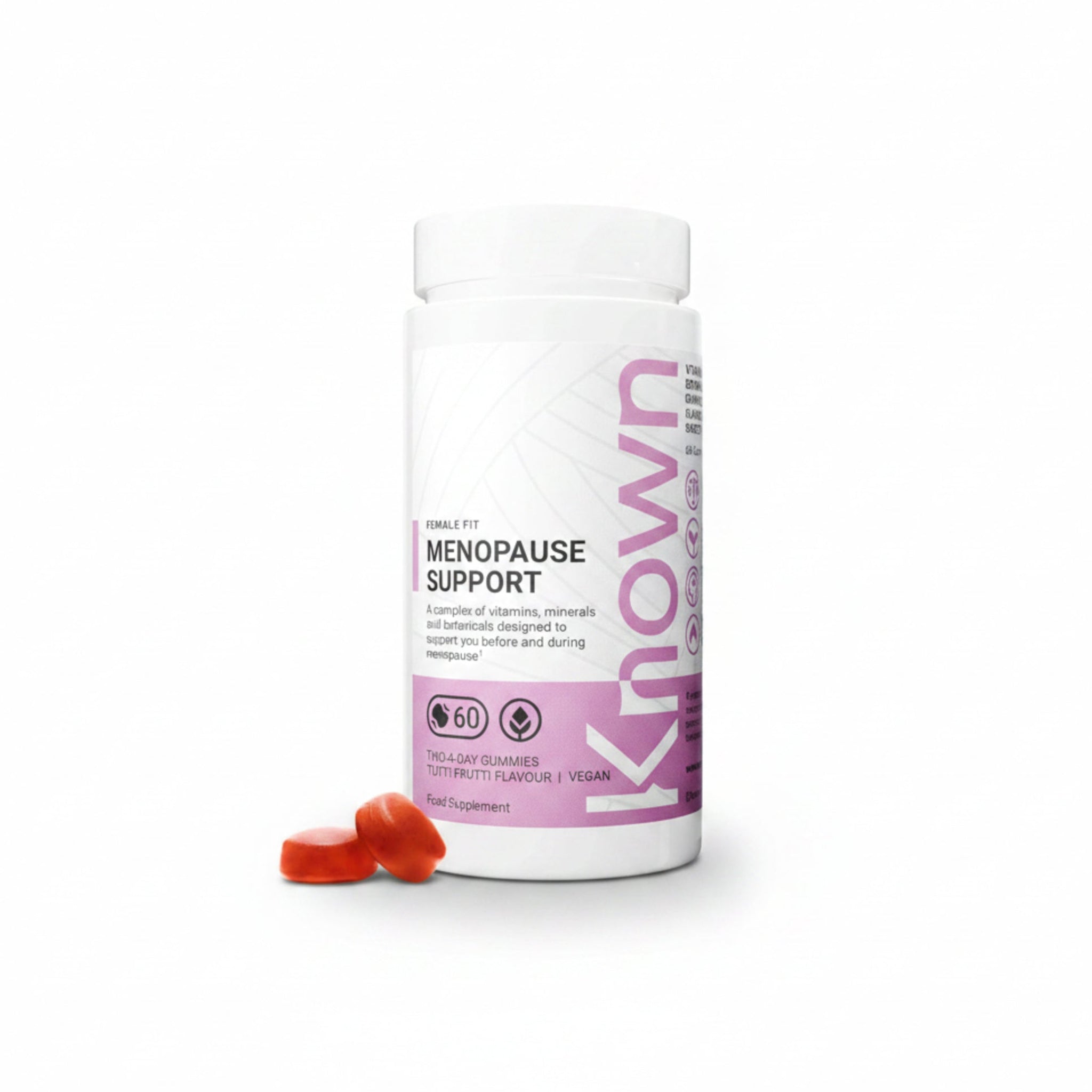 Known Menopause Support Gummies – Tutti Frutti Flavour, Vegan Multivitamin with Evening Primrose Oil, Sage, Red Clover & Vitamins – Perimenopause & Postmenopause, 1 Month Supply - END Nutrition