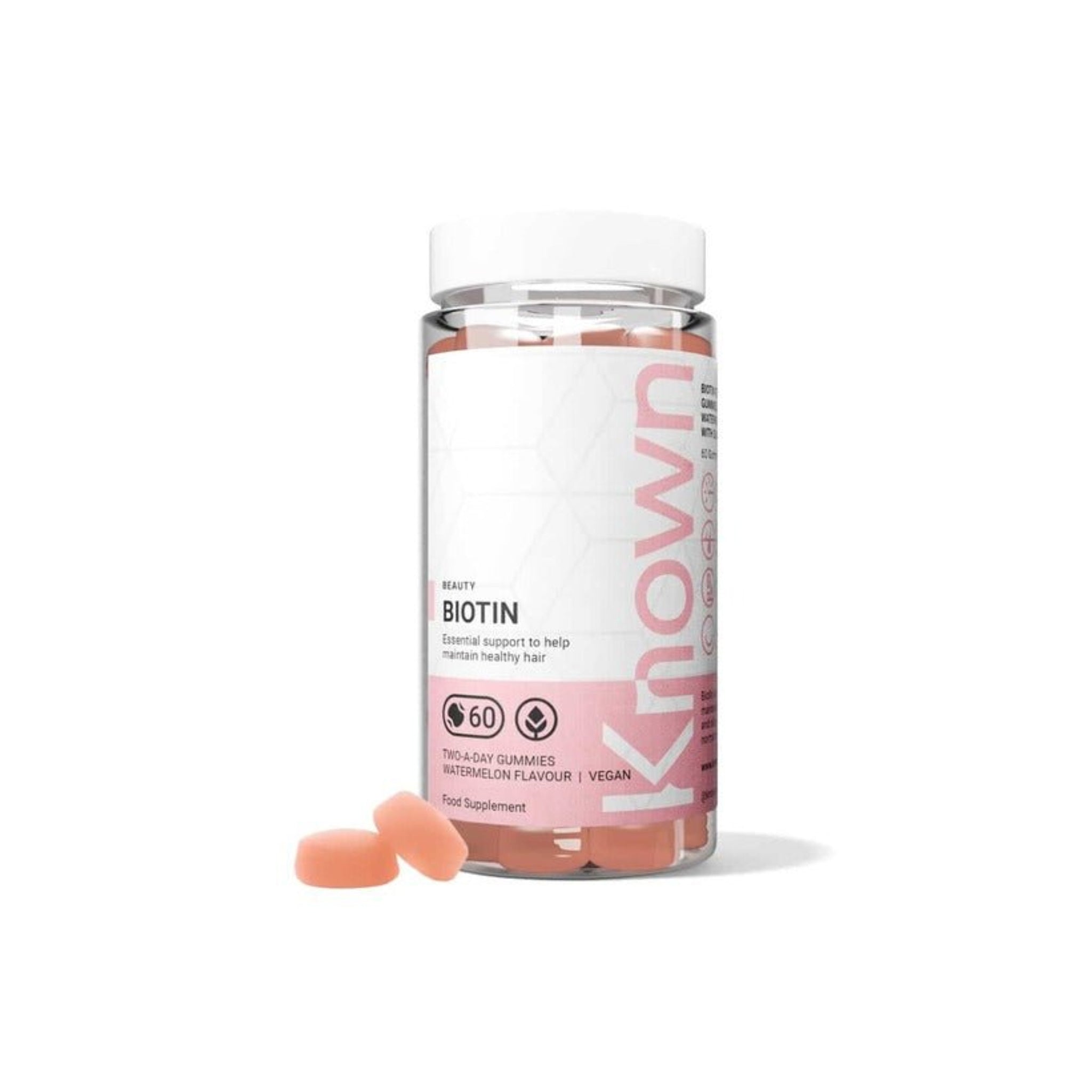 Known Biotin Gummies | Watermelon, 10,000µg Biotin | Vegan Gummies, Plant - based , Hair & Nail Support - END Nutrition