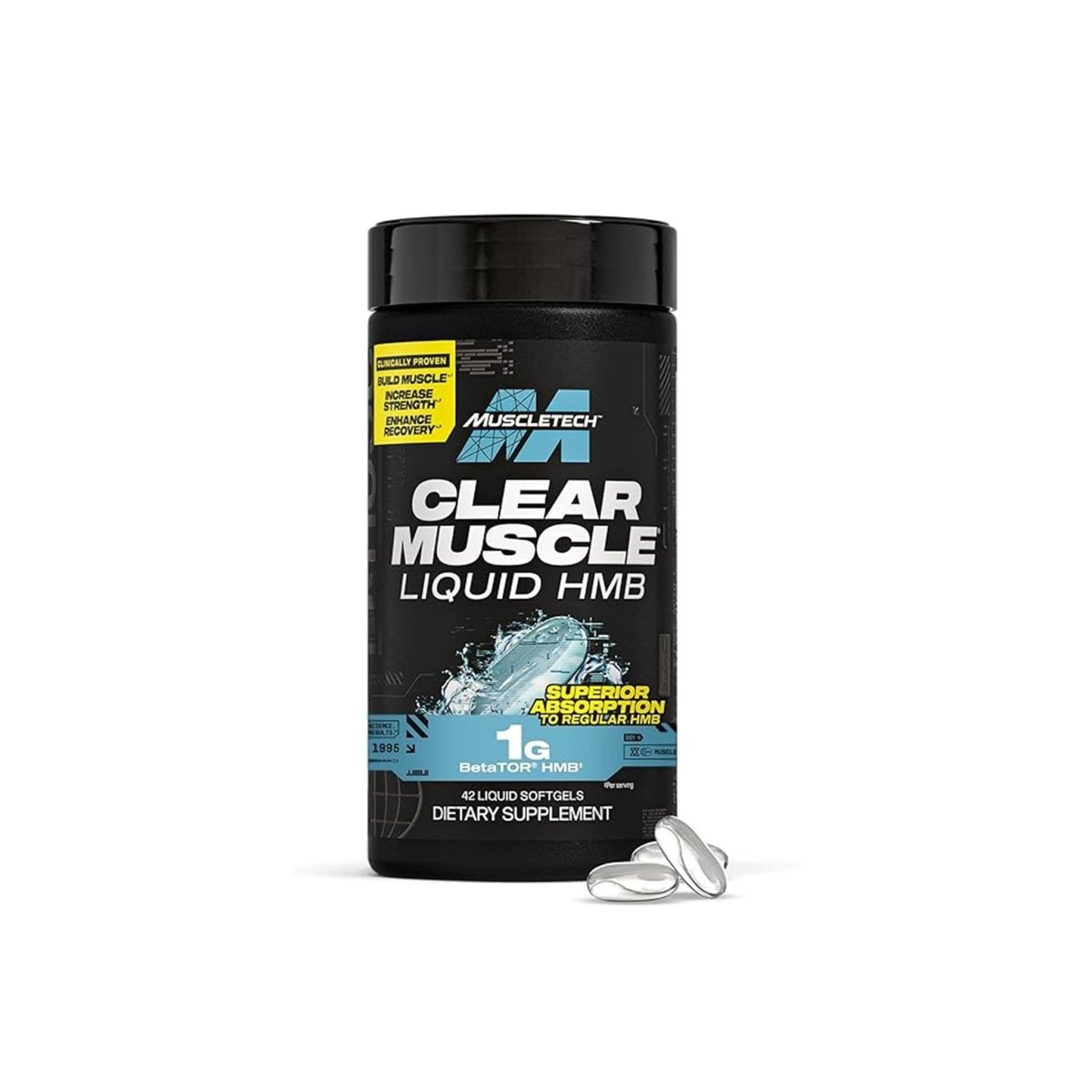 MuscleTech Clear Muscle HMB Free Acid | Supports Muscle Strength & Recovery | 42 Liquid Softegels - endnutrition.com