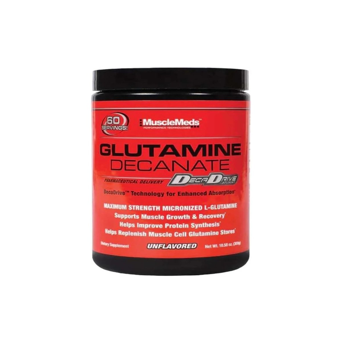 MuscleMeds Glutamine Decanate Powder 60 Servings – Micronized L-Glutamine Recovery Support - endnutrition.com