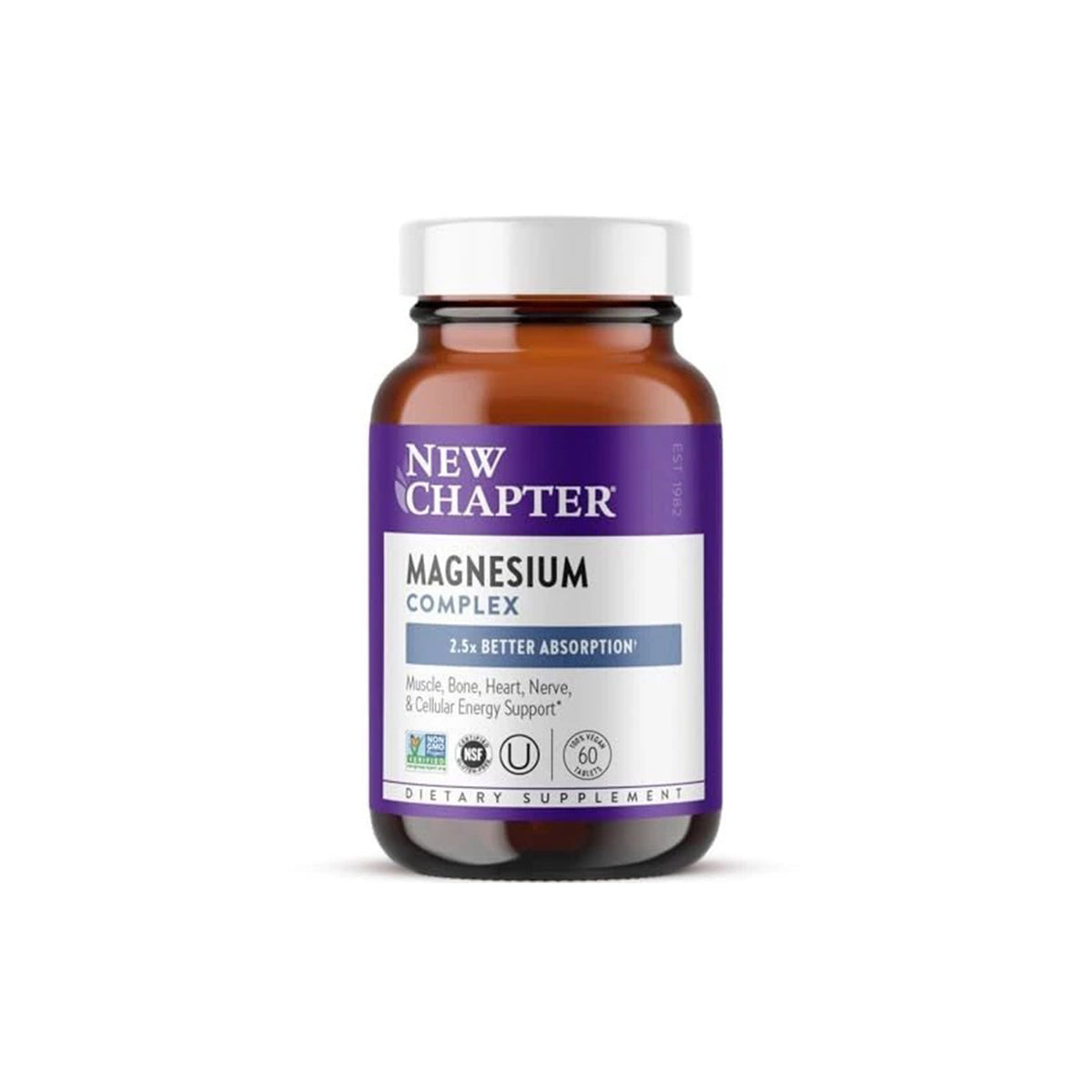 New Chapter Magnesium Complex 325mg Triple Magnesium, 60 Tablets - END Nutrition