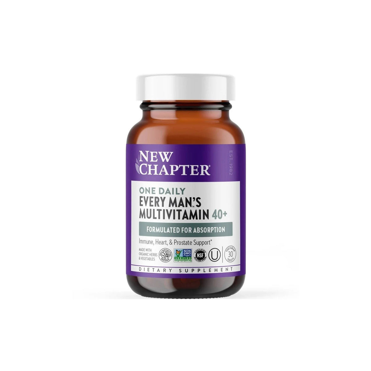 New Chapter Men’s Multivitamin 40+ One Daily with Fermented Nutrients | 30 Tablets - endnutrition.com