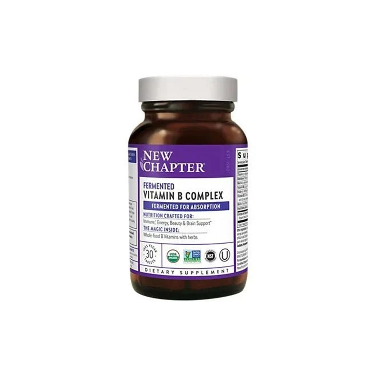New Chapter Fermented Vitamin B Complex Capsules | Energy & Brain Support, 30 Capsules - endnutrition.com