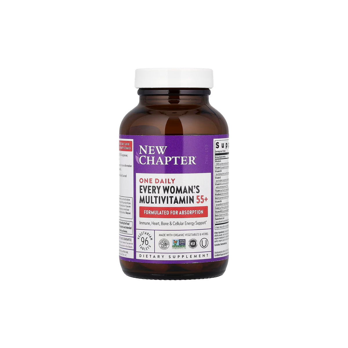 New Chapter Women’s Multivitamin 55+ One Daily with Astaxanthin, D3 & B Vitamins, Non-GMO,72 Tablets - endnutrition.com