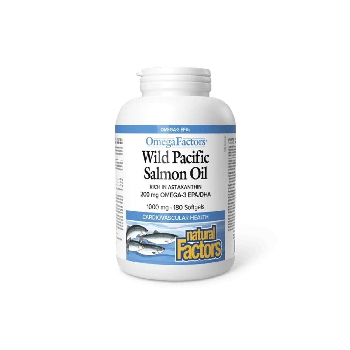 Wild Pacific Salmon Oil – 1000 mg, 180 Softgels – OmegaFactors EPA & DHA for Heart, Brain & Joint Health - Endnutrition.com