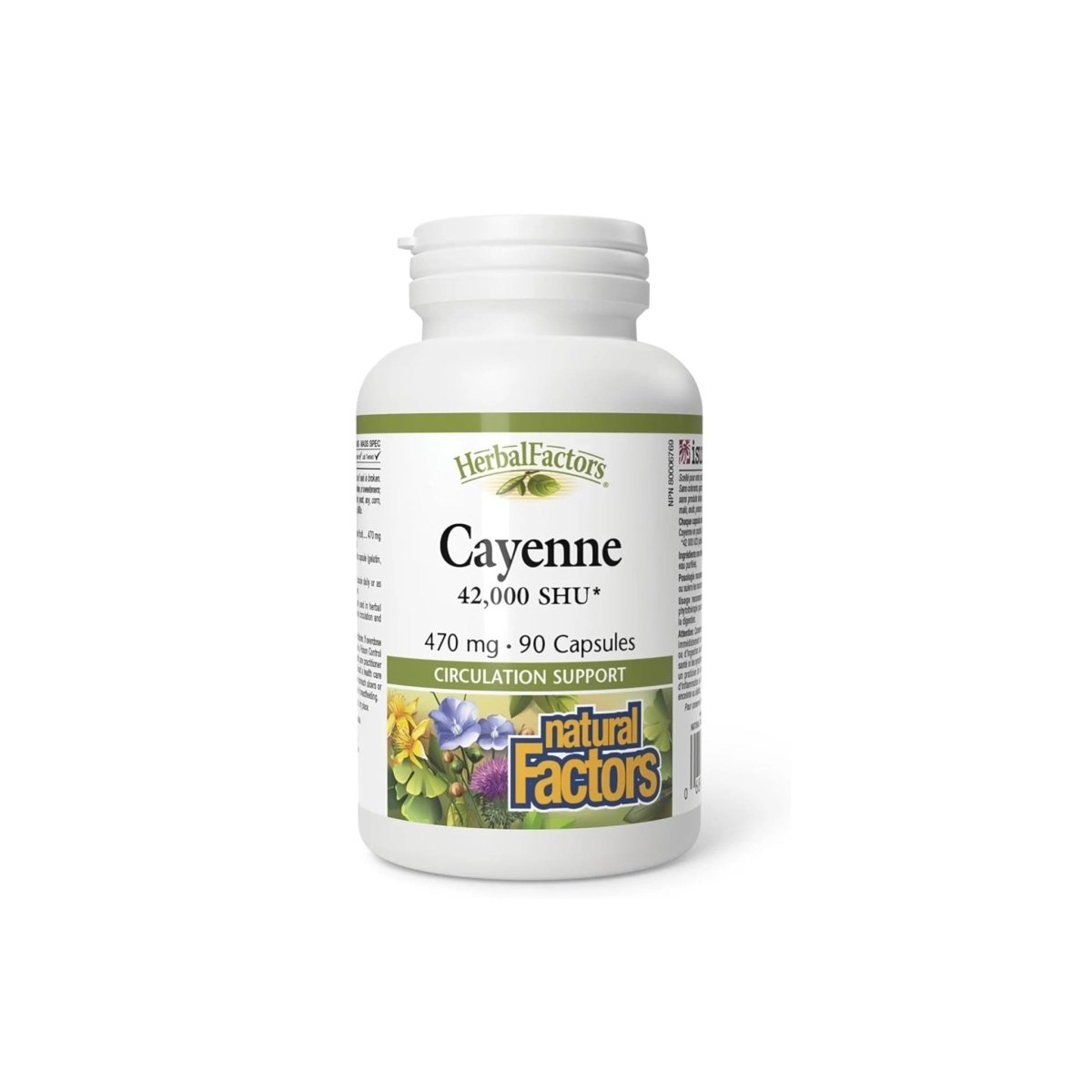 Natural Factors Cayenne 470 mg, 90 Capsules, 42,000 SHU, Circulation Support, Non-GMO, Gluten-Free - endnutrition.com