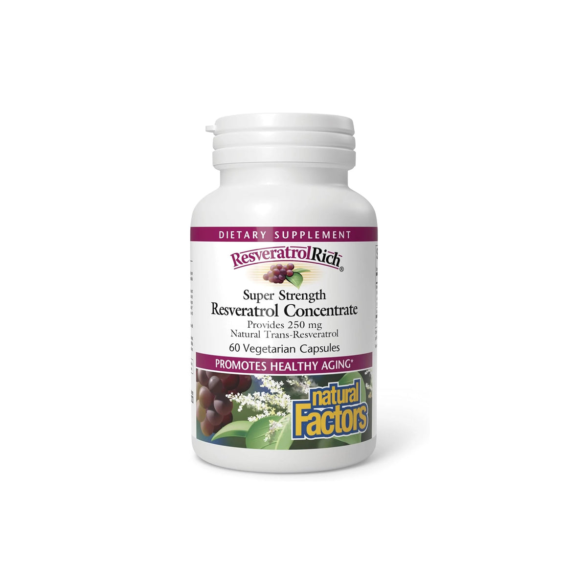 Natural Factors Super Strength Resveratrol – 500 mg – 60 Vegetarian Capsules – Antioxidant Support & Healthy Aging - END Nutrition