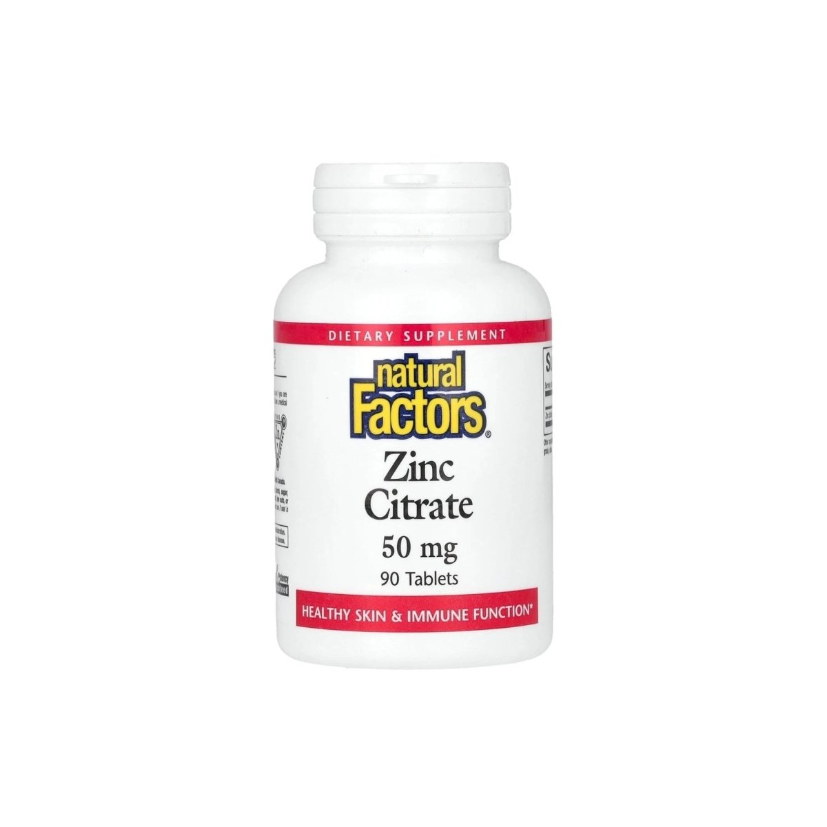 Natural Factors Zinc Citrate – 50 mg – 90Tablets –Immune Function, Skin Health & Antioxidant Support - endnutrition.com