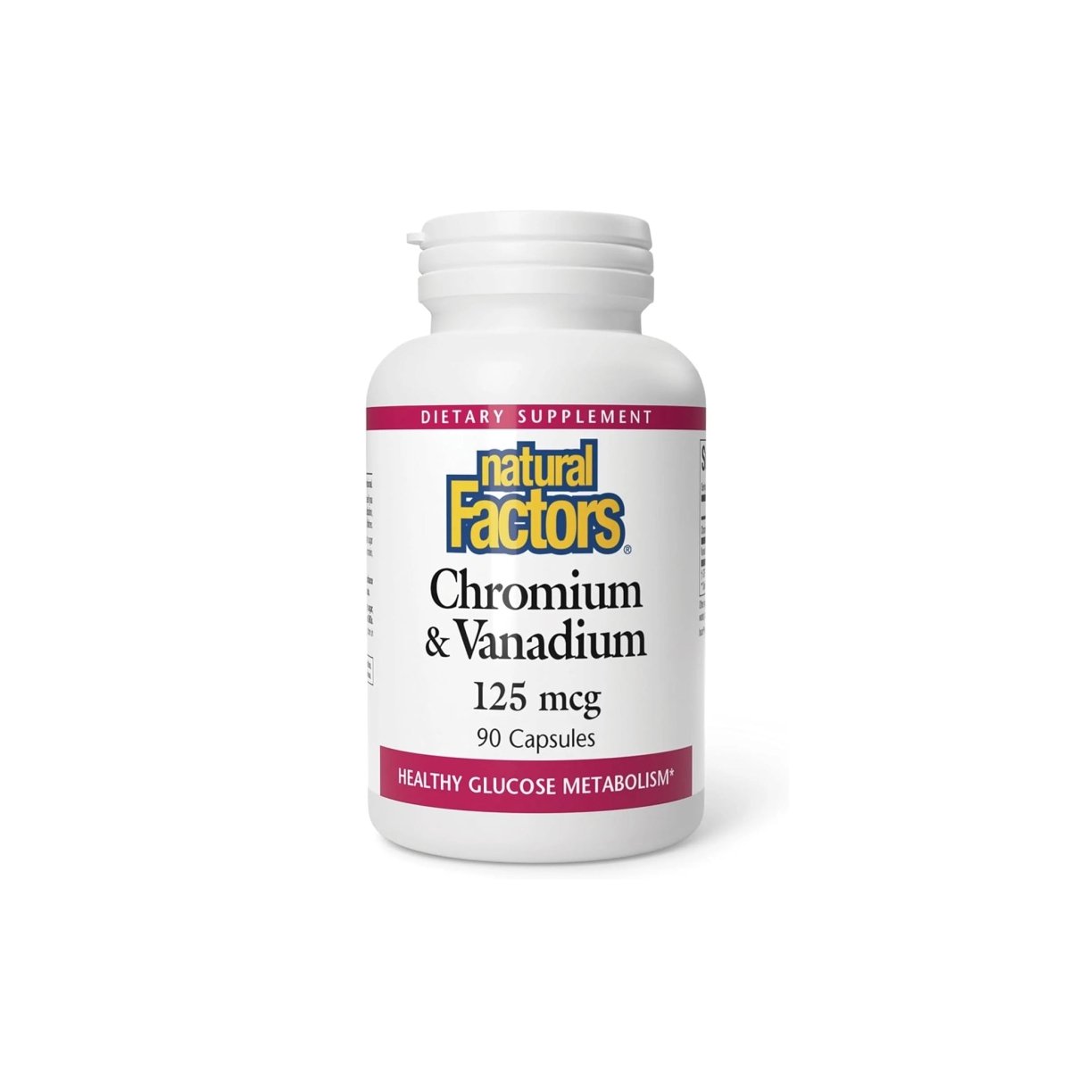 Natural Factors Chromium & Vanadium – 125 mcg – 90 Capsules – Blood Sugar, Metabolism & Energy Support - endnutrition.com
