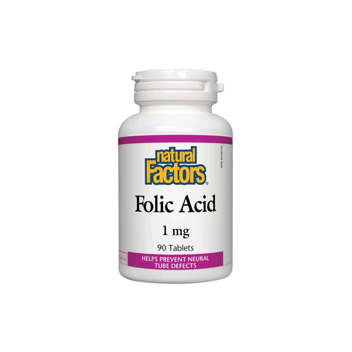 Natural Factors Folic Acid – 1 mg – 90 Tablets – Prenatal Support, Heart Health & Energy Metabolism - endnutrition.com