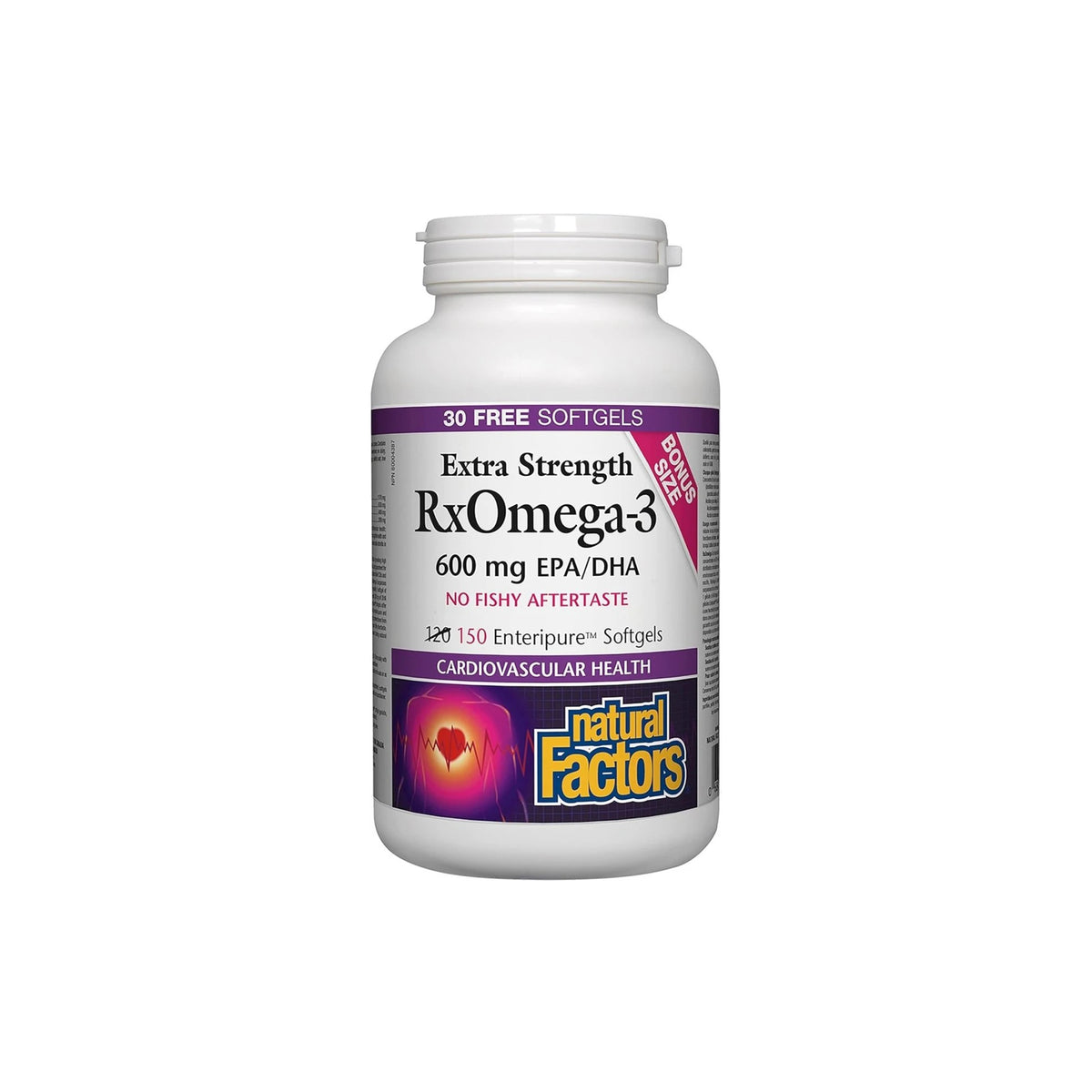 Natural Factors RxOmega‑3 Extra Strength – 600 mg – 150 Softgels – Heart, Brain & Eye Health Support with EPA & DHA - END Nutrition