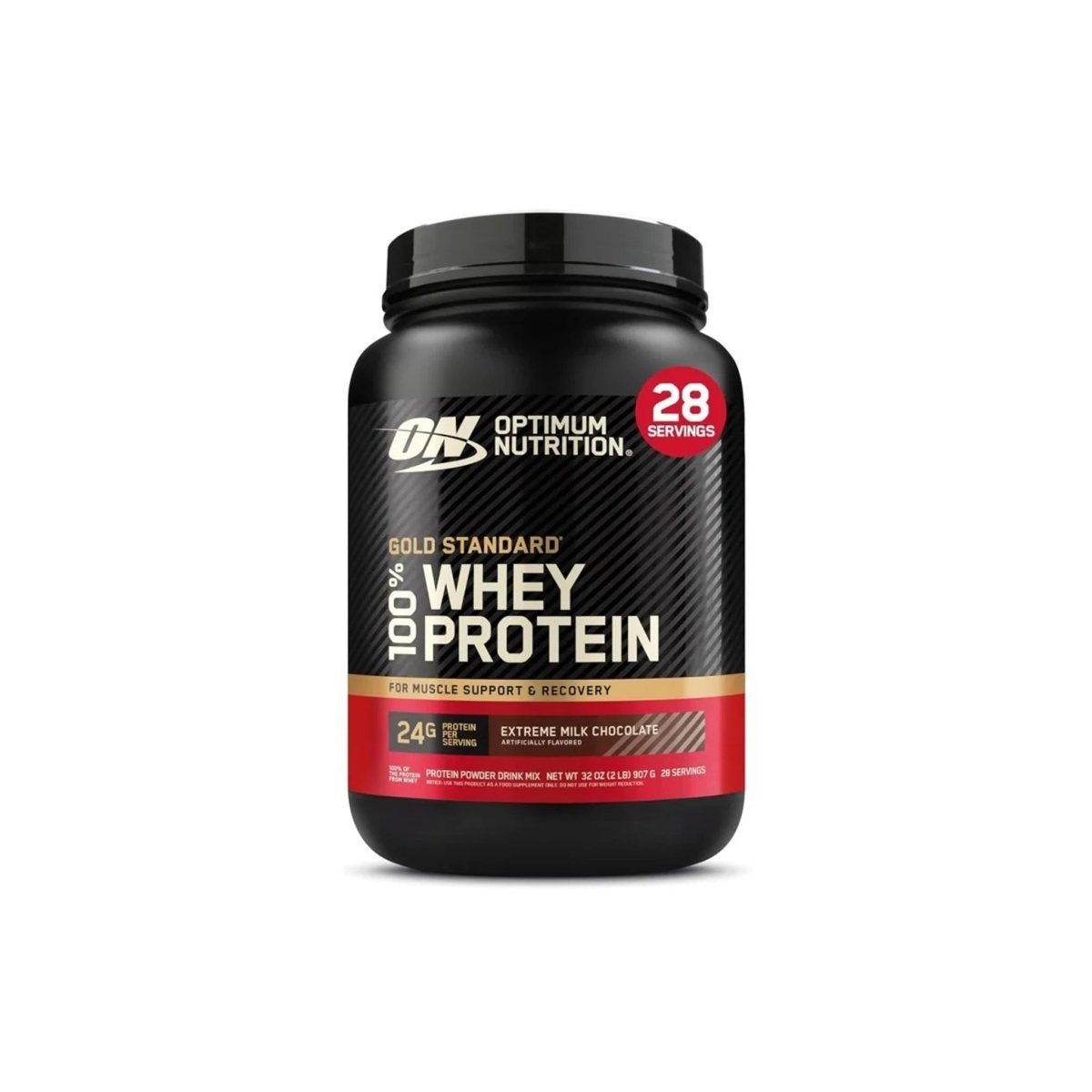 Optimum Nutrition Gold Standard 100% Whey, Extreme Milk Chocolate, 2 lb Post-Workout Protein - endnutrition.com