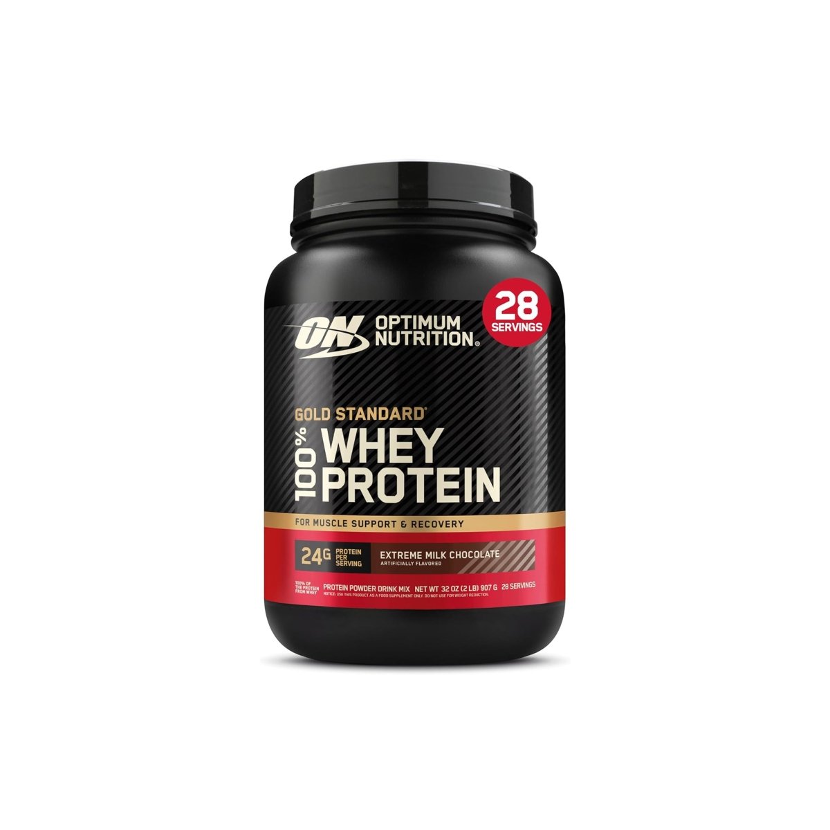 Optimum Nutrition Gold Standard 100% Whey, Extreme Milk Chocolate, 2 lb Post-Workout Protein - endnutrition.com