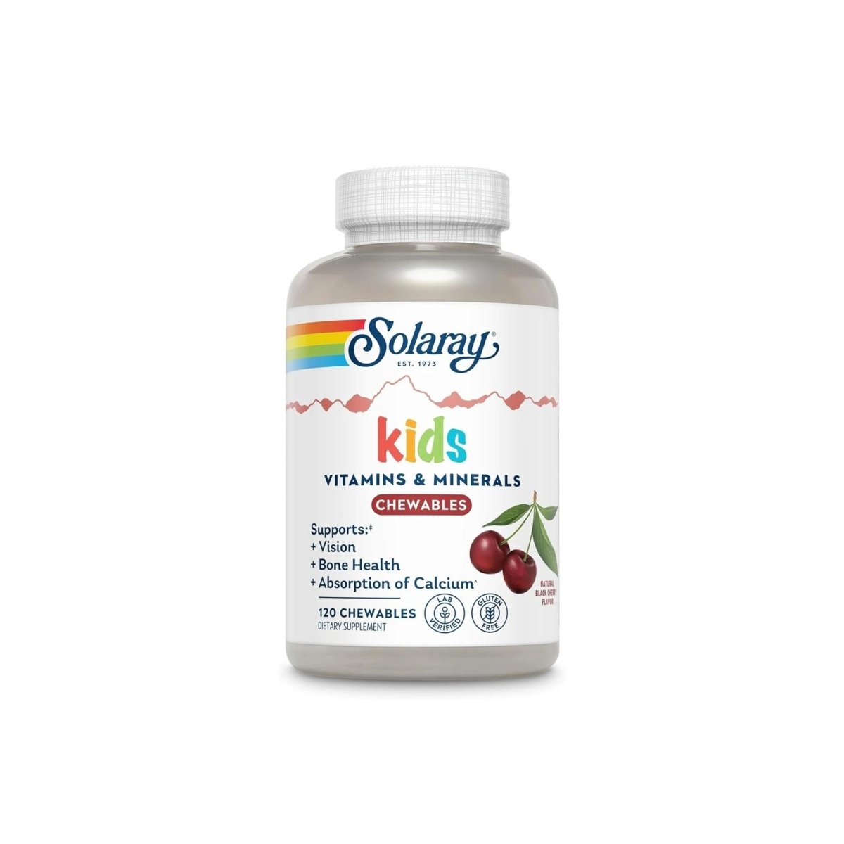 Solaray Kid’s Vitamins & Minerals – Multivitamin for Kids – Bones, Vision & Heart Health – 120 Black Cherry Chewables - endnutrition.com