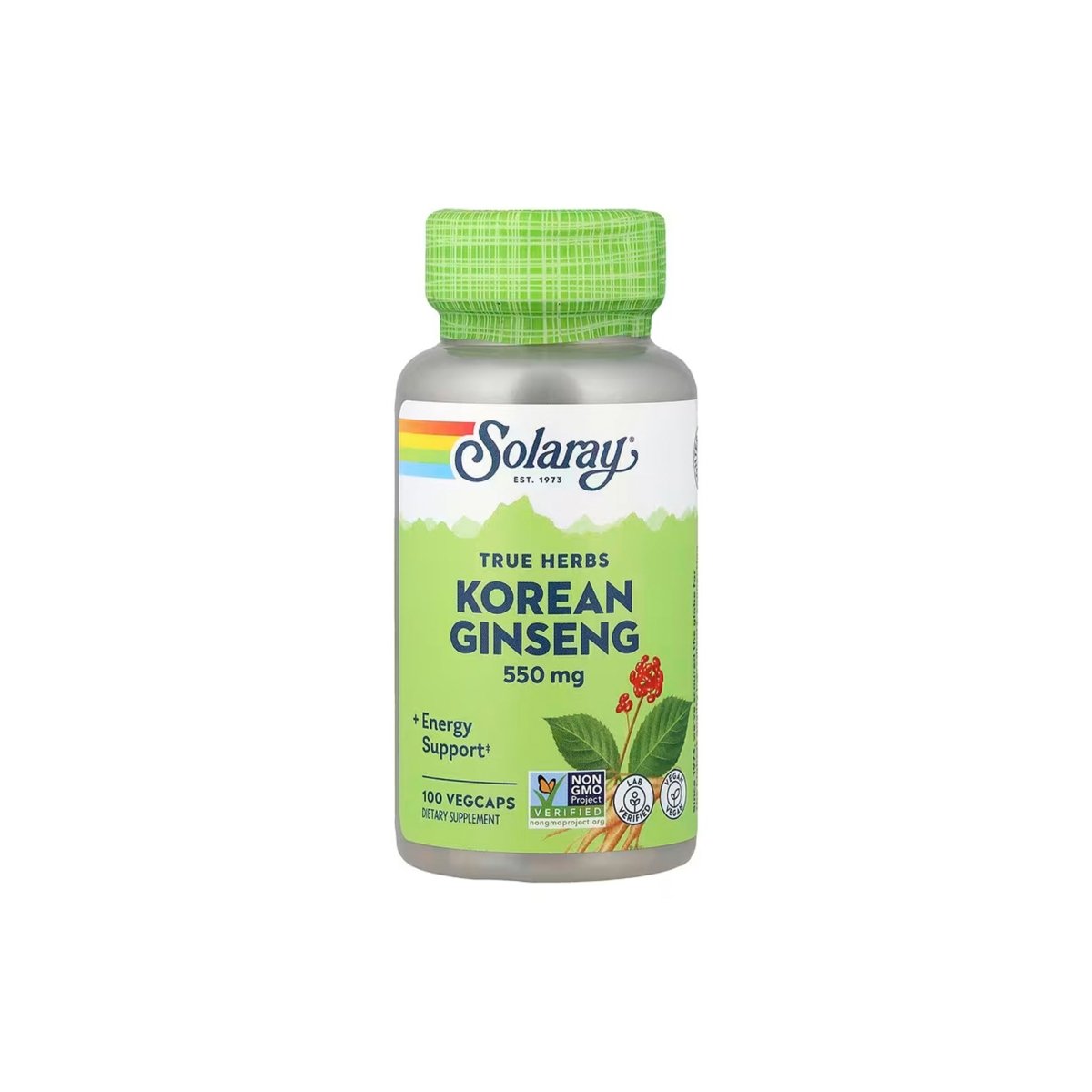 Solaray Korean Ginseng 550 mg – Energy, Vitality, Circulation & Stress Support – 50 Vegan Capsules - endnutrition.com