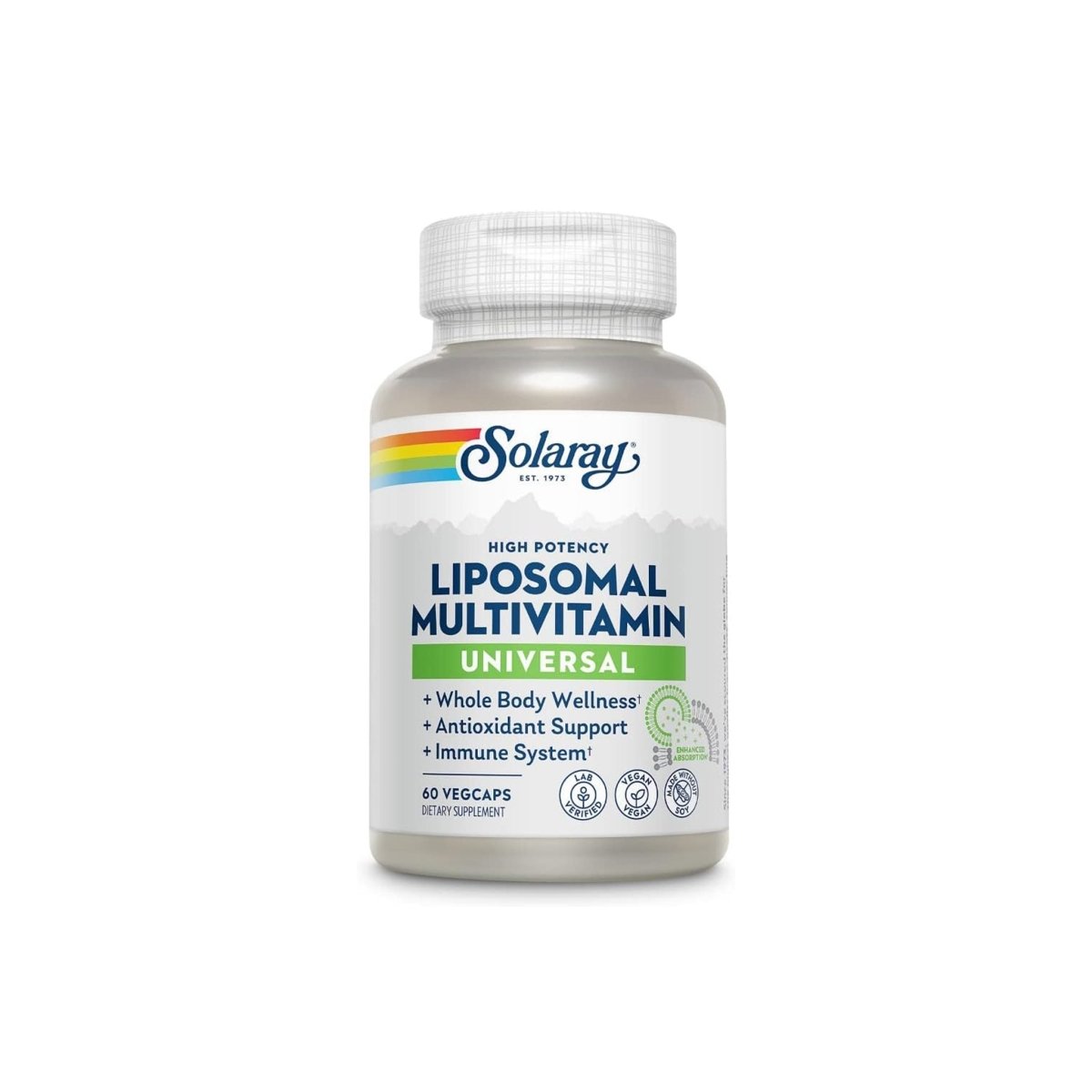 Solaray Universal Liposomal Multivitamin for Men & Women – High Potency, Enhanced Absorption with Vitamin C, D, Biotin & Methyl B‑12 – Immune, Energy & Bone Support – 60 Vegan Capsules - endnutrition.com