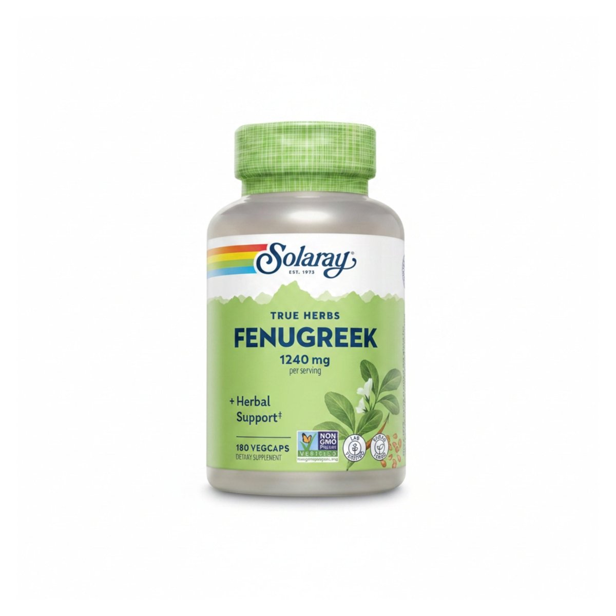 Solaray Fenugreek Seed 1240 mg – Herbal Support for Metabolism, Digestion & Vitality – 180 Vegan Capsules - endnutrition.com