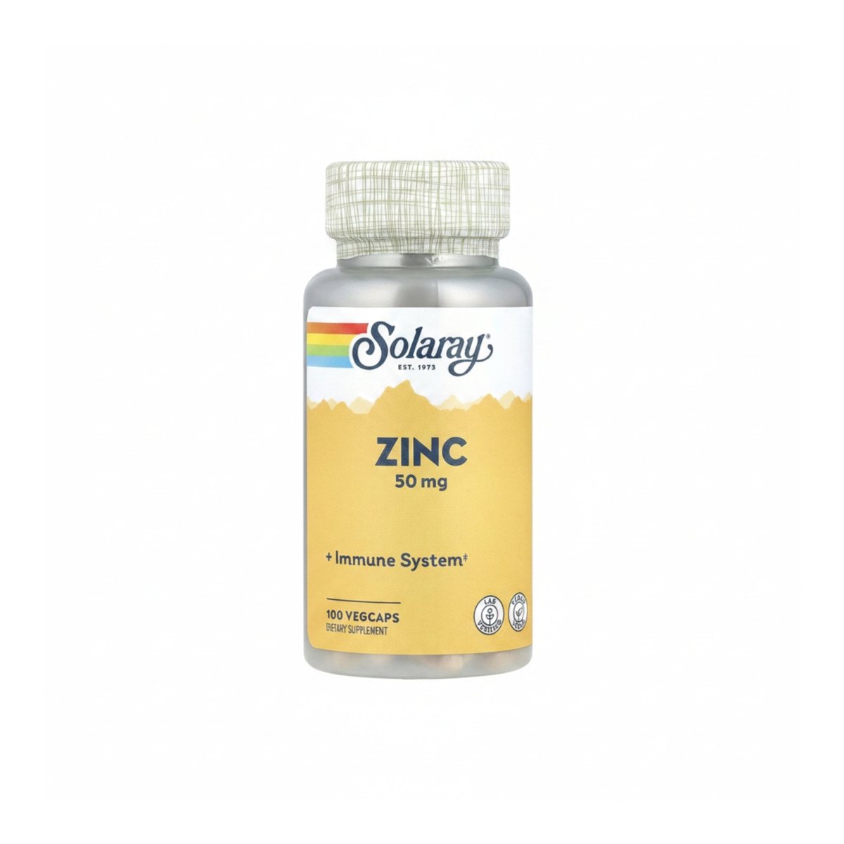 Solaray Zinc 50 mg – Immune Defense, Skin Health & Cellular Support – 100 Vegetarian Capsules - endnutrition.com