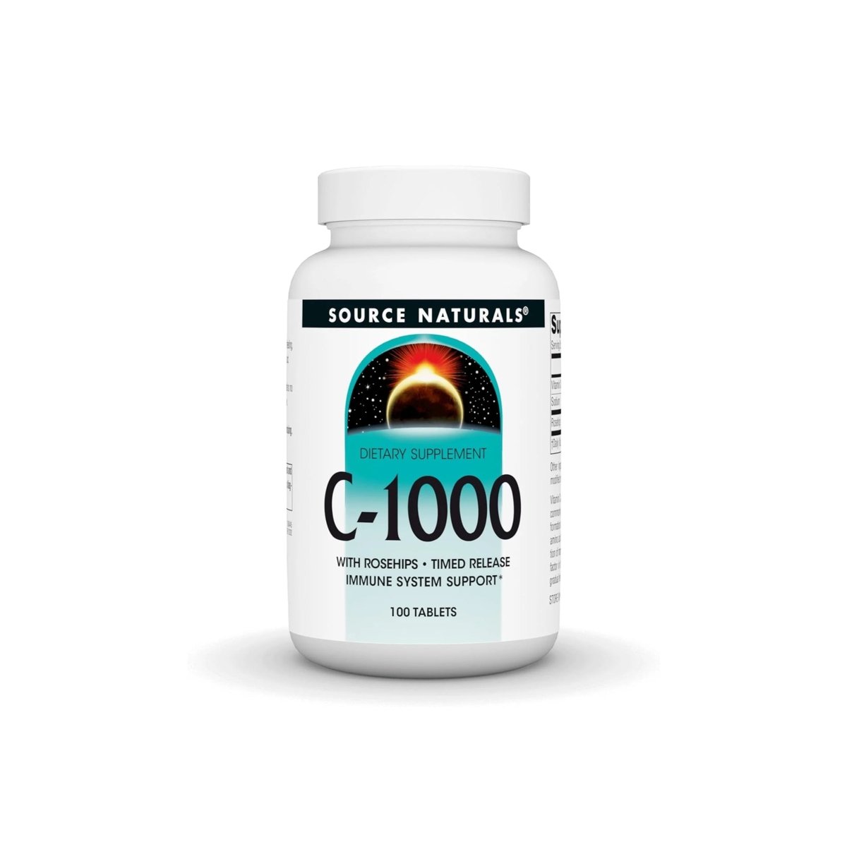 Source Naturals C‑1000 with Rose Hips – 1000 mg – 100 Time Release Tablets – Immune Support - endnutrition.com