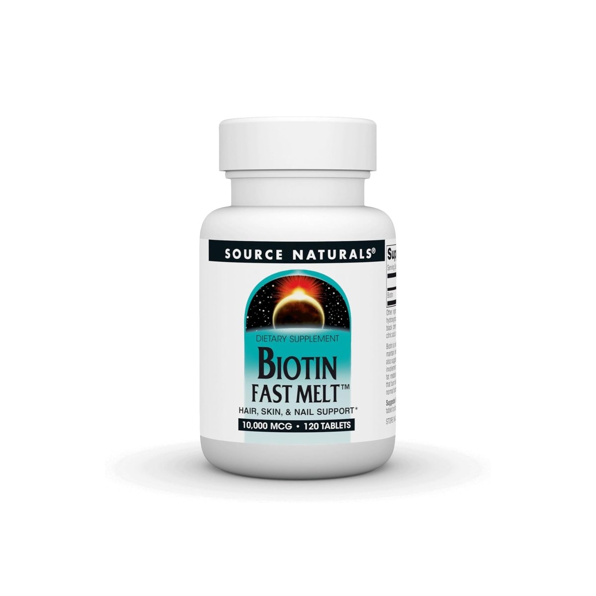 Source Naturals Biotin Fast Melt – 10,000 mcg – 120 Tablets – Hair, Skin & Nail Support - endnutrition.com