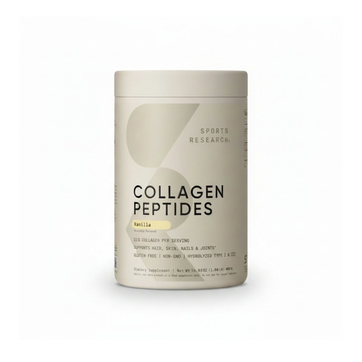 Sports Research Collagen Peptides – Hydrolyzed Type I & III – Skin, Hair, Nails & Joint Support - endnutrition.com