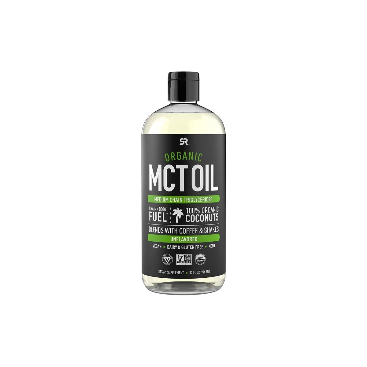 Sports Research Premium MCT Oil – 946 ml – Organic Coconut – Unflavored Keto Energy Source - endnutrition.com
