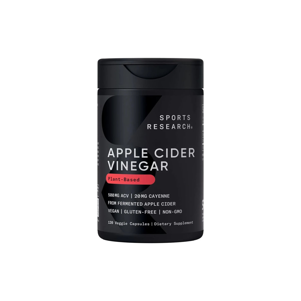 Sports Research Apple Cider Vinegar with Cayenne – 120 Veggie Capsules – Organic Fermented Formula - endnutrition.com